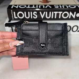 Juicy Couture Blck Liquorice Heartless Tab Elongated Card Case